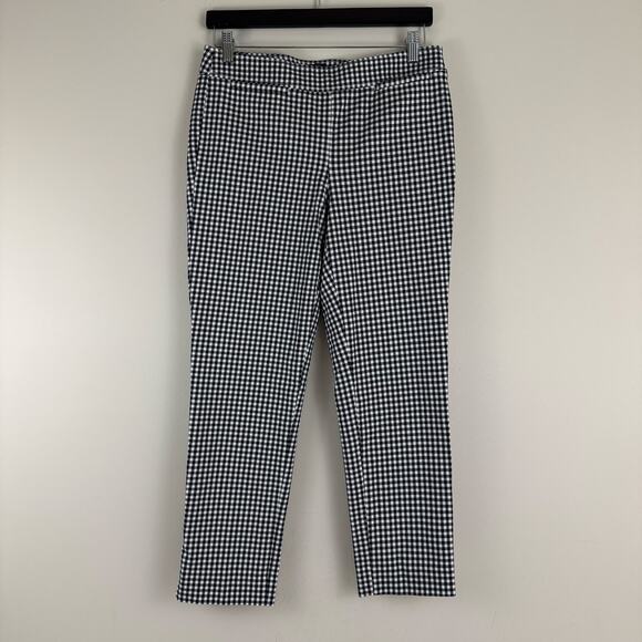 Talbots Chatham Ankle Pants Women's 6p Petite Classic Black White Check Side Zip - Picture 1 of 9